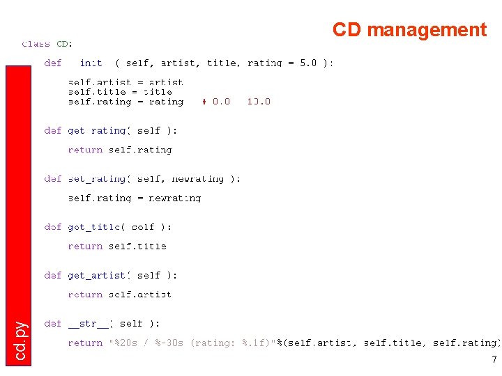 cd. py CD management 7 