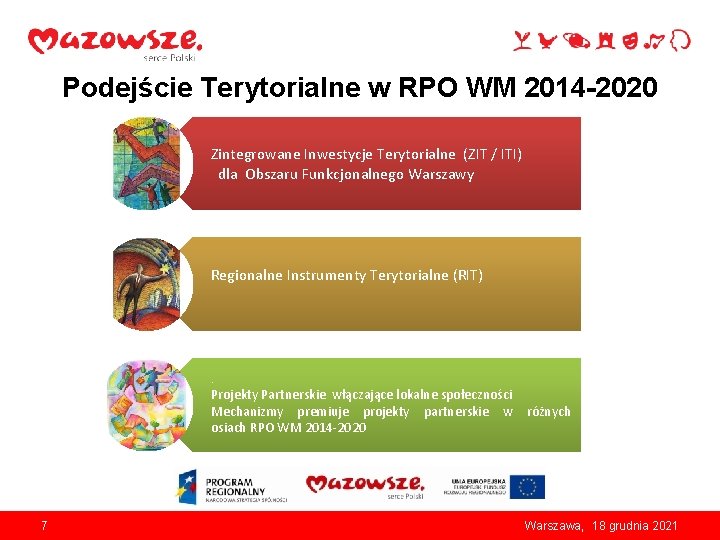 Podejście Terytorialne w RPO WM 2014 -2020 Zintegrowane Inwestycje Terytorialne (ZIT / ITI) dla Podejście Terytorialne w RPO WM 2014 -2020 Zintegrowane Inwestycje Terytorialne (ZIT / ITI) dla