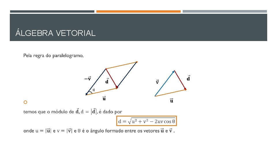 ÁLGEBRA VETORIAL 