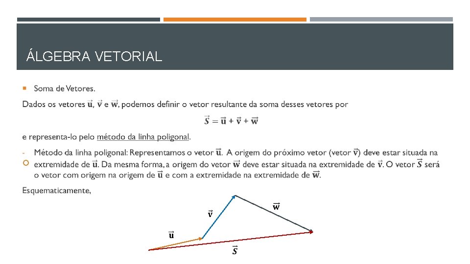 ÁLGEBRA VETORIAL 