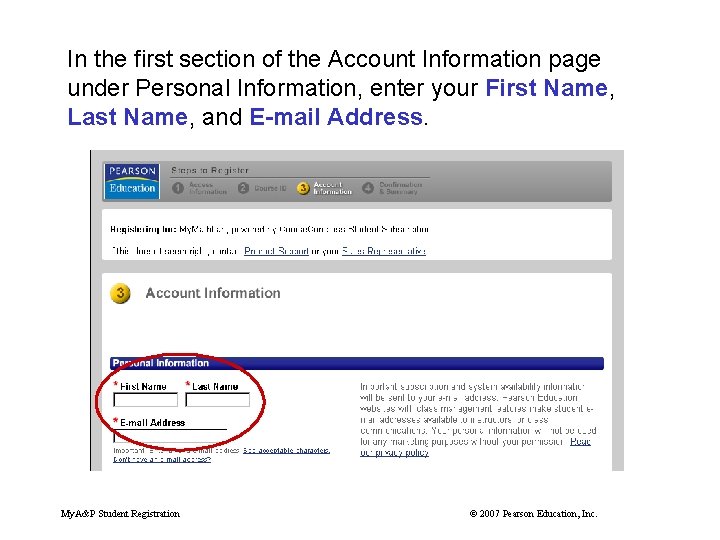 In the first section of the Account Information page under Personal Information, enter your