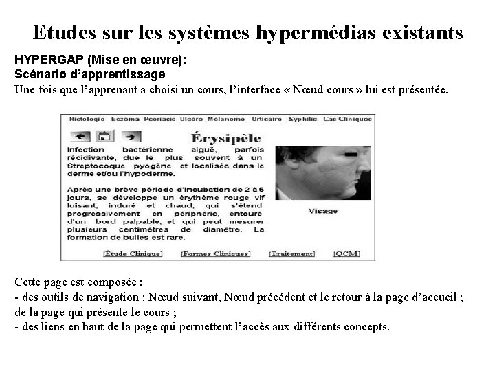 Etudes sur les systèmes hypermédias existants HYPERGAP (Mise en œuvre): Scénario d’apprentissage Une fois