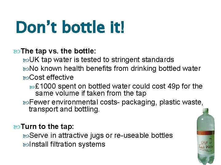 Don’t bottle it! The tap vs. the bottle: UK tap water is tested to