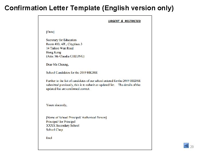 Confirmation Letter Template (English version only) 29 