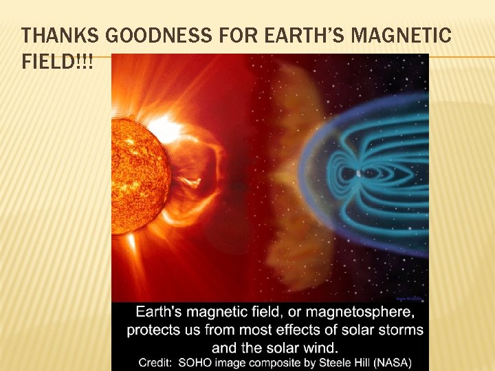 THANKS GOODNESS FOR EARTH’S MAGNETIC FIELD!!! 
