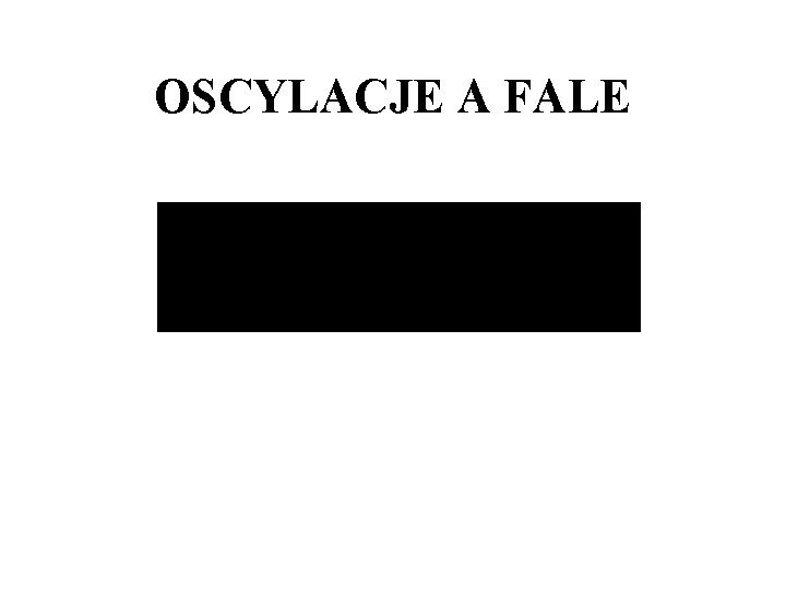 OSCYLACJE A FALE 