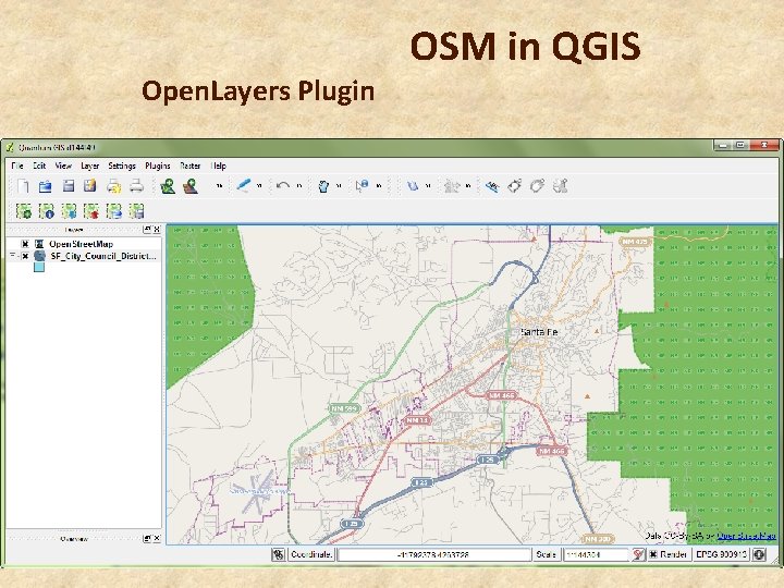 Open. Layers Plugin OSM in QGIS 