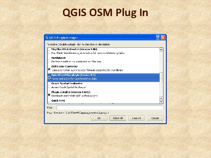 QGIS OSM Plug In 