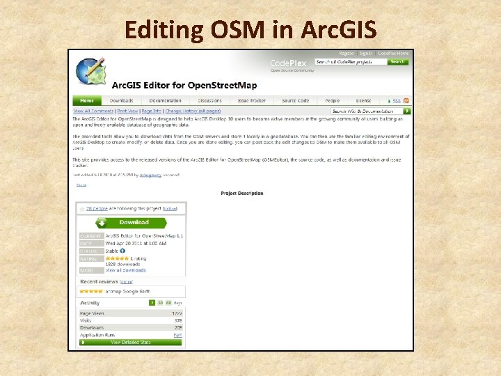 Editing OSM in Arc. GIS 