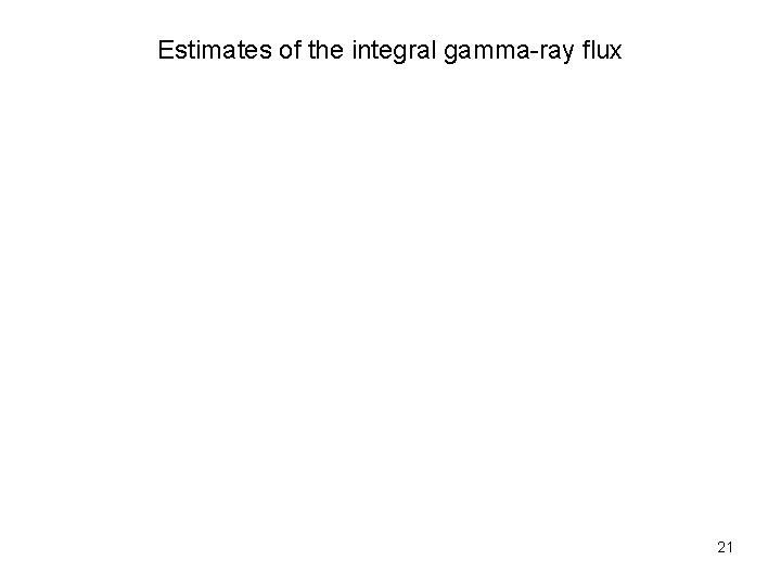 Estimates of the integral gamma-ray flux 21 