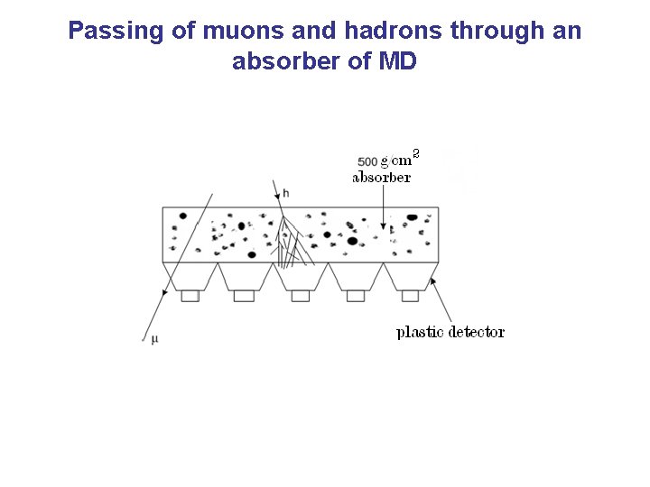 Passing of muons and hadrons through an absorber of MD 