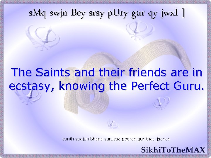 s. Mq swjn Bey srsy p. Ury gur qy jwx. I ] The Saints