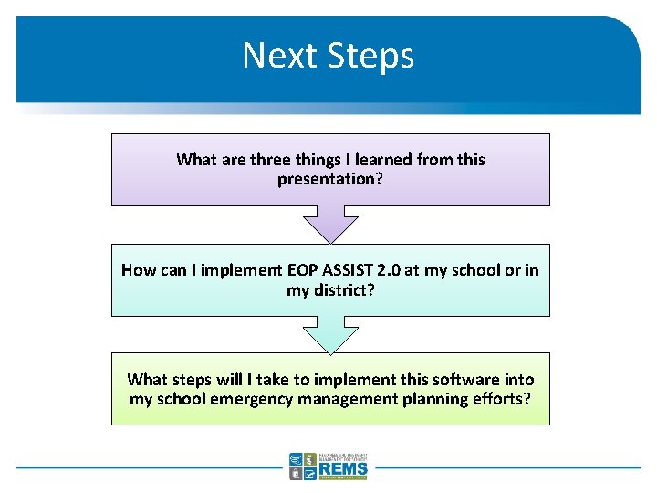 Next Steps What are three things I learned from this presentation? How can I Next Steps What are three things I learned from this presentation? How can I