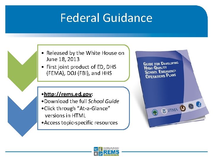 Federal Guidance • Released by the White House on June 18, 2013 • First Federal Guidance • Released by the White House on June 18, 2013 • First