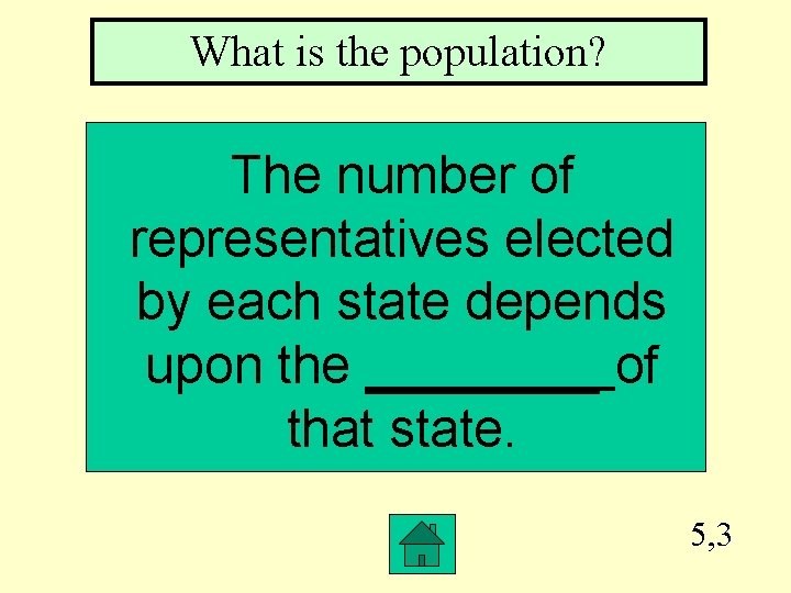 What is the population? The number of representatives elected by each state depends upon