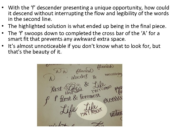 • With the ‘f’ descender presenting a unique opportunity, how could it descend • With the ‘f’ descender presenting a unique opportunity, how could it descend