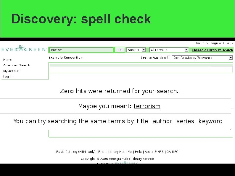 Discovery: spell check 
