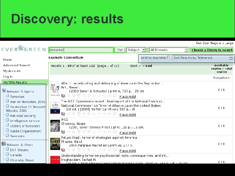 Discovery: results 