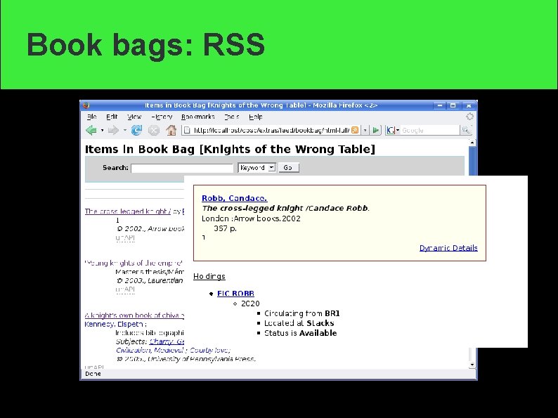 Book bags: RSS 