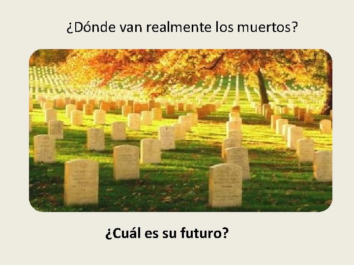 ¿Dónde van realmente los muertos? ¿Cuál es su futuro? 