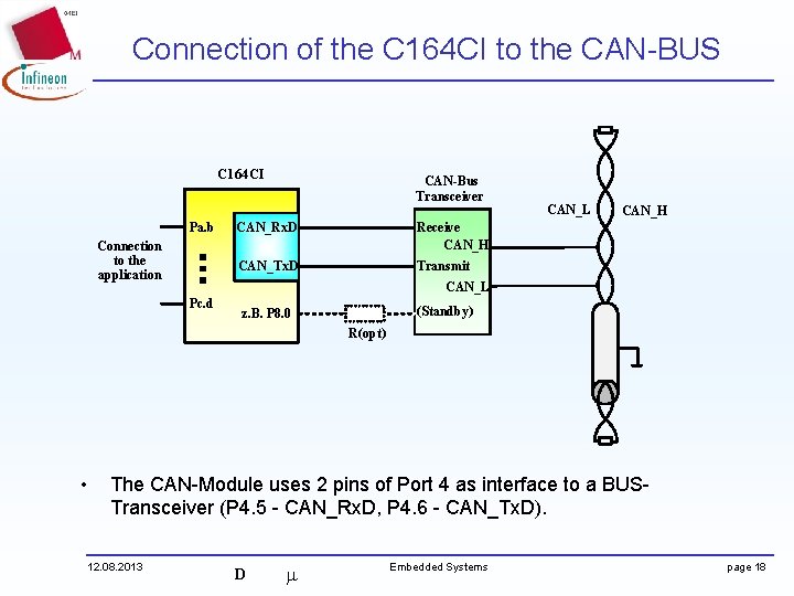 Connection of the C 164 CI to the CAN-BUS C 164 CI Pa. b