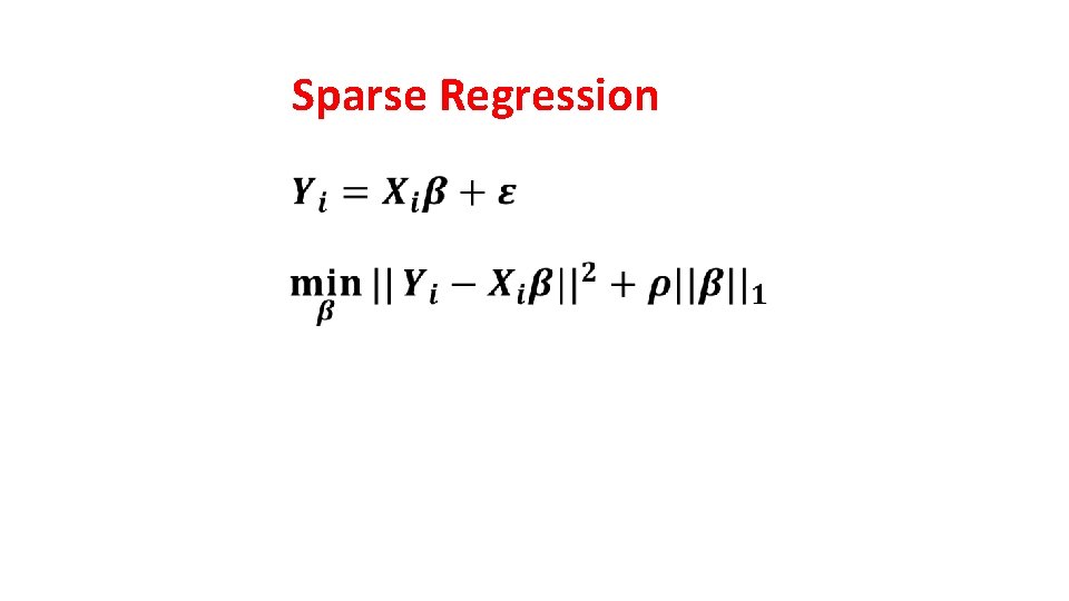 Sparse Regression 