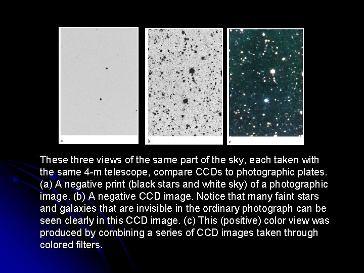 These three views of the same part of the sky, each taken with the