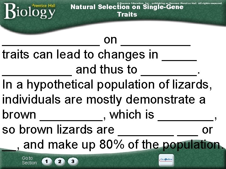 Natural Selection on Single-Gene Traits _______ on _____ traits can lead to changes in