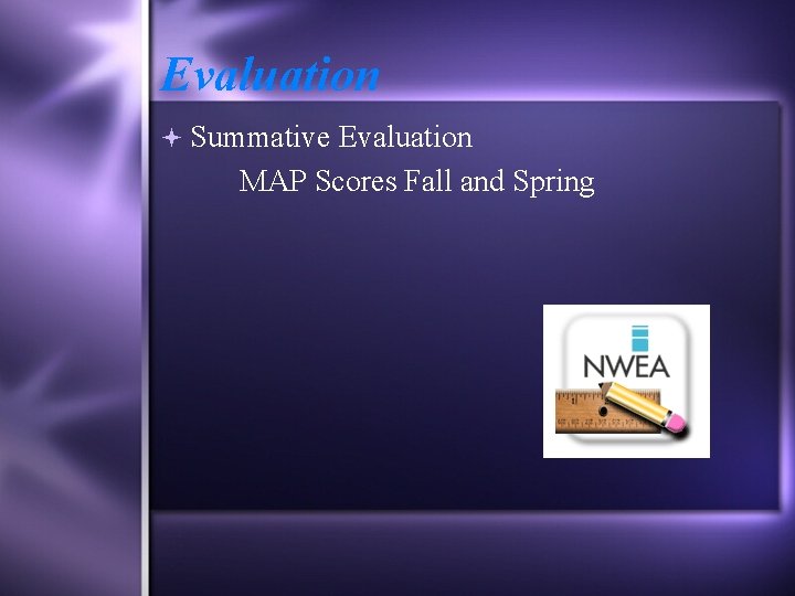 Evaluation Summative Evaluation MAP Scores Fall and Spring 