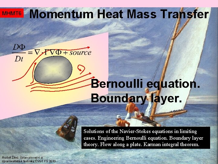MHMT 6 Momentum Heat Mass Transfer Bernoulli equation. Boundary layer. Solutions of the Navier-Stokes