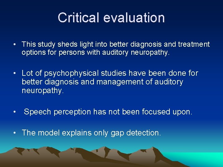 Critical evaluation • This study sheds light into better diagnosis and treatment options for