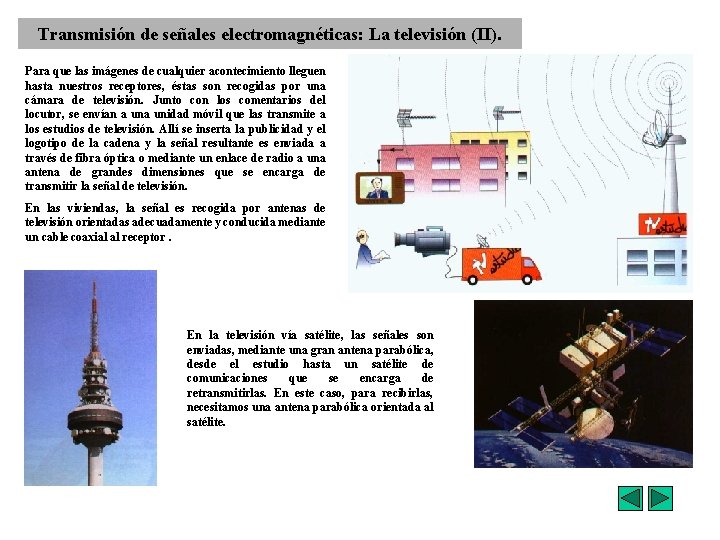 Transmisión de señales electromagnéticas: La televisión (II). Para que las imágenes de cualquier acontecimiento