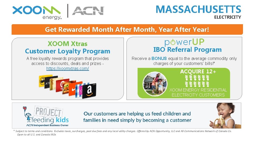 | MASSACHUSETTS ELECTRICITY Get Rewarded Month After Month, Year After Year! XOOM Xtras Customer