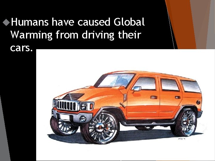  Humans have caused Global Warming from driving their cars. 