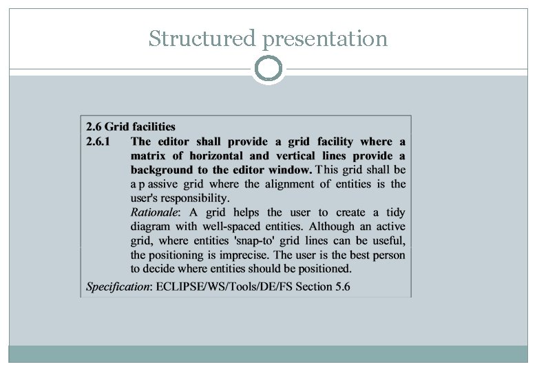 Structured presentation 