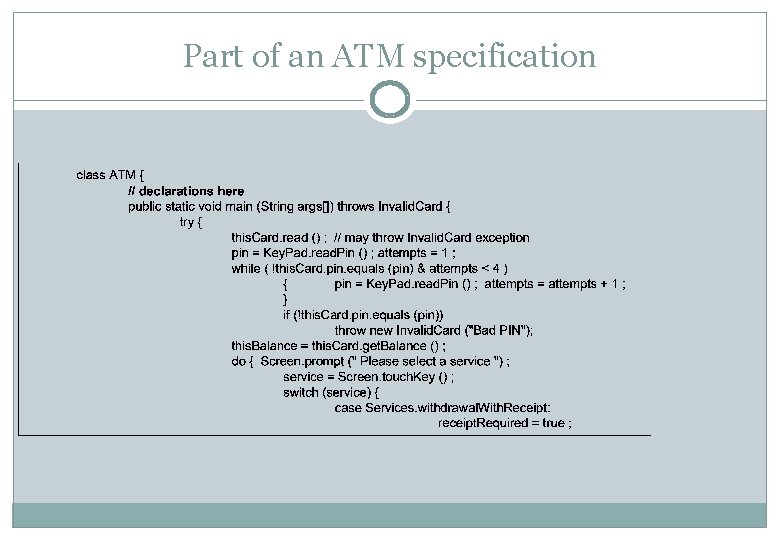 Part of an ATM specification 