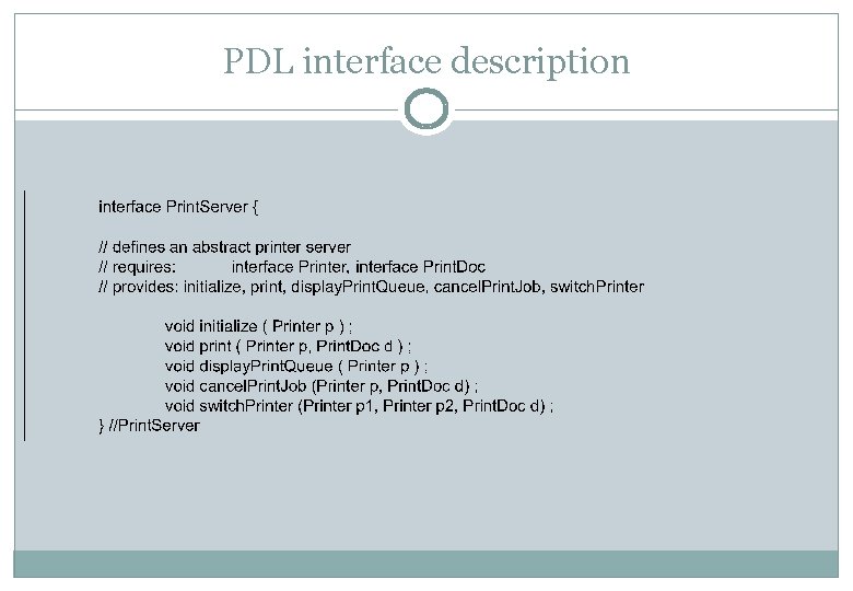 PDL interface description 