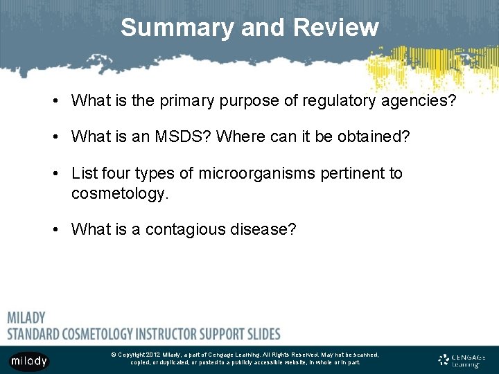 Summary and Review • What is the primary purpose of regulatory agencies? • What