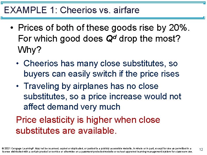 EXAMPLE 1: Cheerios vs. airfare • Prices of both of these goods rise by