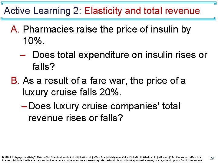 Active Learning 2: Elasticity and total revenue A. Pharmacies raise the price of insulin