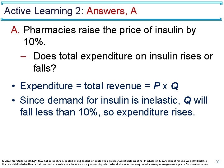 Active Learning 2: Answers, A A. Pharmacies raise the price of insulin by 10%.