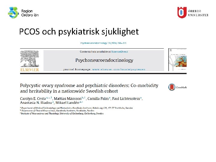 PCOS och psykiatrisk sjuklighet 