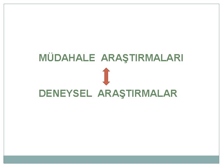 MÜDAHALE ARAŞTIRMALARI DENEYSEL ARAŞTIRMALAR 