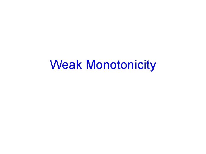 Weak Monotonicity 