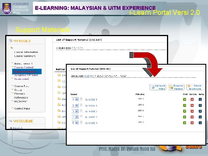 E-LEARNING: MALAYSIAN & Ui. TM EXPERIENCE i-Learn Portal Versi 2. 0 Support Materials 