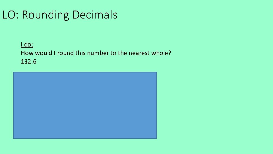 LO: Rounding Decimals I do: How would I round this number to the nearest