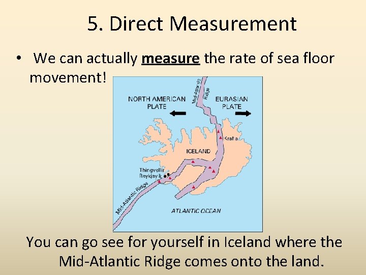 5. Direct Measurement • We can actually measure the rate of sea floor movement!