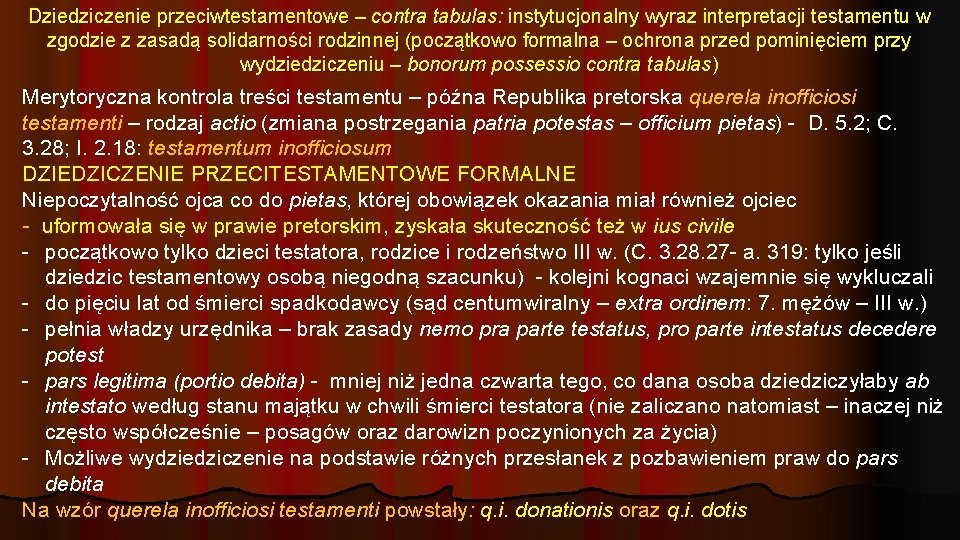 Dziedziczenie przeciwtestamentowe – contra tabulas: instytucjonalny wyraz interpretacji testamentu w zgodzie z zasadą solidarności
