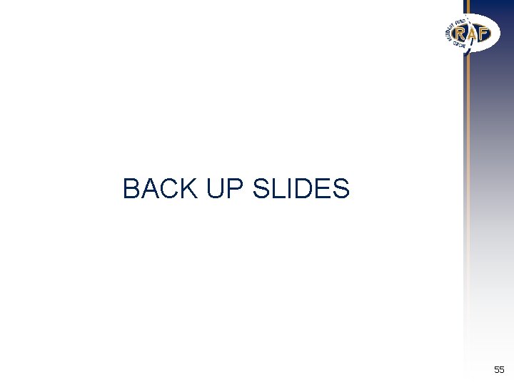 BACK UP SLIDES 55 BACK UP SLIDES 55