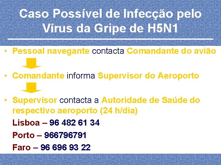 Caso Possível de Infecção pelo Vírus da Gripe de H 5 N 1 •